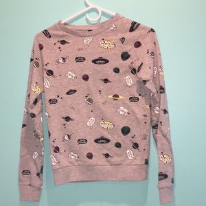 Cute Grey Pullover Sweatshirt